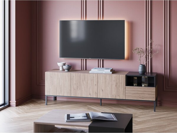 Natúr színű TV-állvány 180x55 cm Cailin – Marckeric