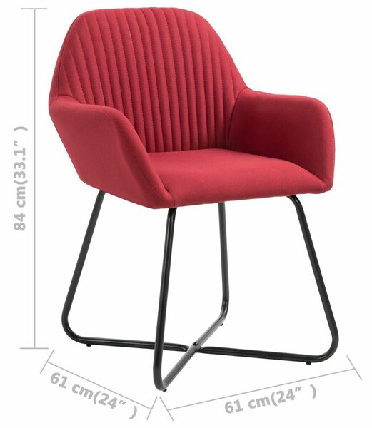 Modern Bordó Szövet Étkezőszék - 2 db-os Szett