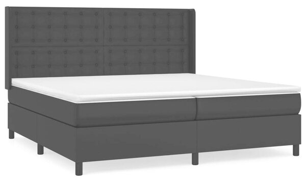 Modern Fekete Műbőr Ágy - 200x200 cm