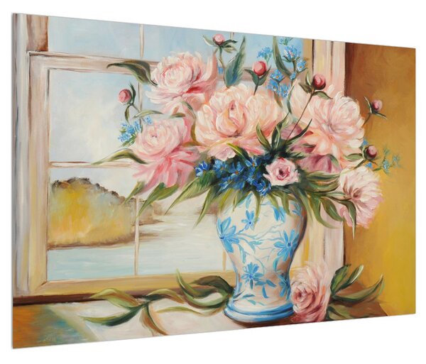 Virágok a vázában (90x60 cm)