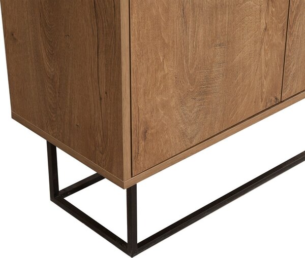 Natúr színű szekrény diófa dekorral 90x72 cm Rodez – Kalune Design