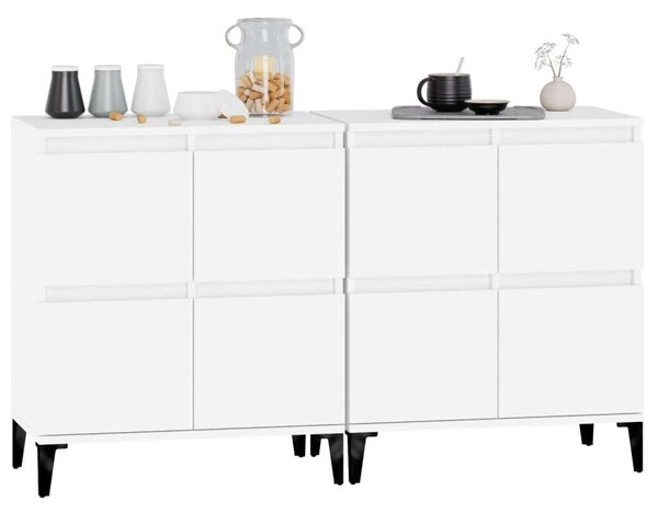 Fehér Tálalószekrény Szett - 2 db - 8 Rekeszes - 60x35x70 cm