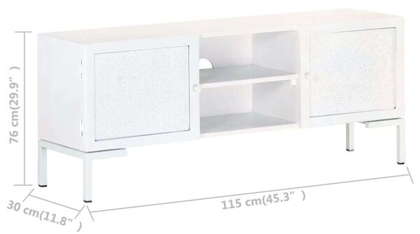 Mangófa TV-szekrény - Fehér - 115cm
