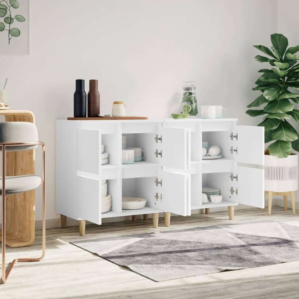 VIDAXL - Fehér Fa Tálalószekrény Szett - 2 db - 60x35x70 cm