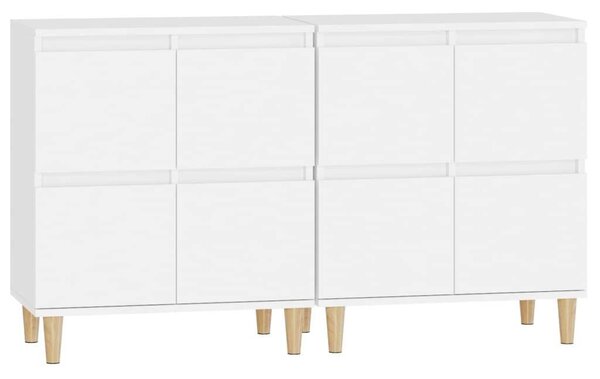 VIDAXL - Fehér Fa Tálalószekrény Szett - 2 db - 60x35x70 cm