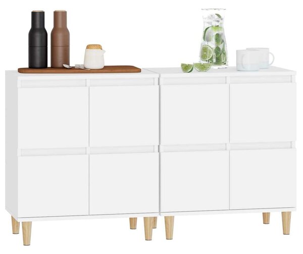 VIDAXL - Fehér Fa Tálalószekrény Szett - 2 db - 60x35x70 cm