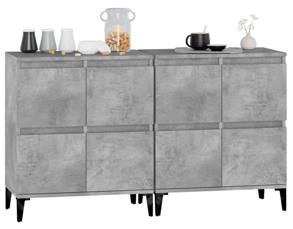 2 db Beton Szürke Fa Tálalószekrény - 60x35x70 cm