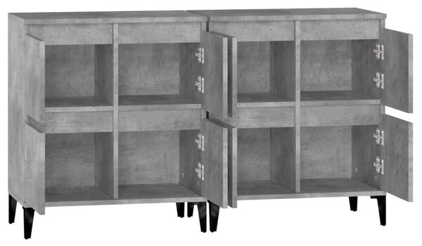2 db Beton Szürke Fa Tálalószekrény - 60x35x70 cm