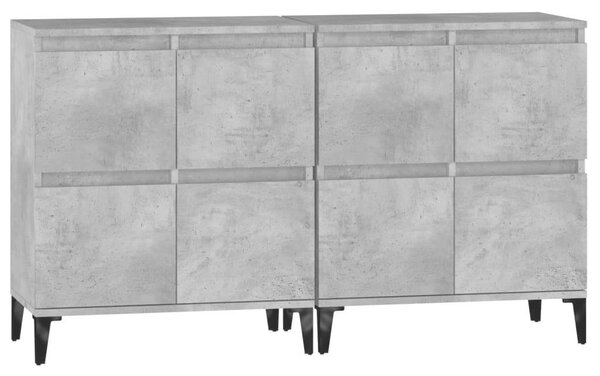 2 db Beton Szürke Fa Tálalószekrény - 60x35x70 cm