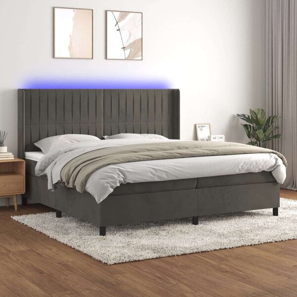 VIDAXL - Bársony Ágy LED-del - 200x200 cm