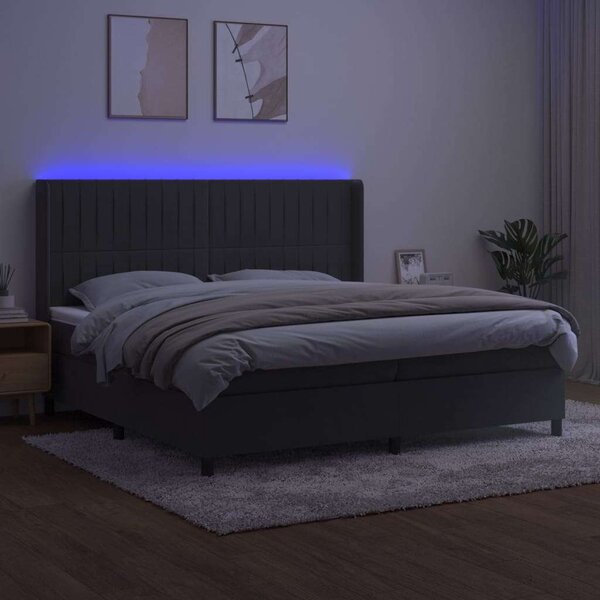VIDAXL - Bársony Ágy LED-del - 200x200 cm