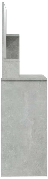 Betonszürke fésülködőasztal tükörrel 86,5 x 35 x 136 cm