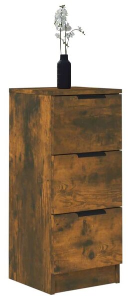 2 db füstös tölgyszínű szerelt fa tálalószekrény 30x30x70 cm