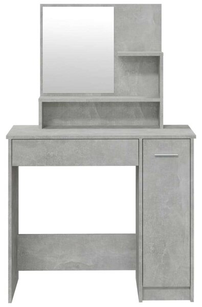 Betonszürke fésülködőasztal tükörrel 86,5 x 35 x 136 cm