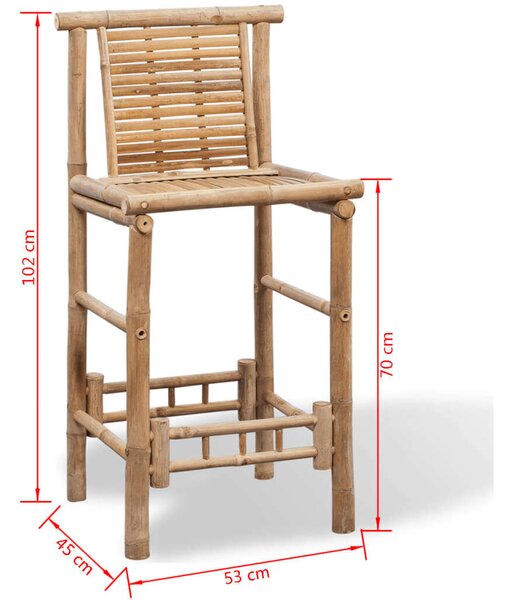 Bambusz Bárszék - 2 db - 53x45x102 cm