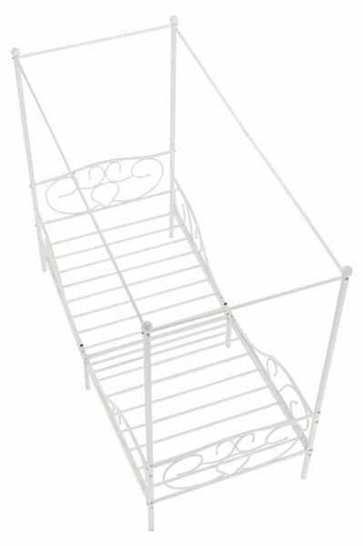 KONDELA Fém ágyégbolttal, fehér, 90x200, ADELISA