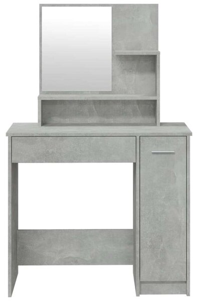 Modern Sminkasztal Szett - Betonszürke - 86,5x35x136 cm