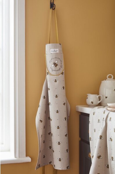 Bumble Bees bézs-sárga pamut kötény - Cooksmart ®