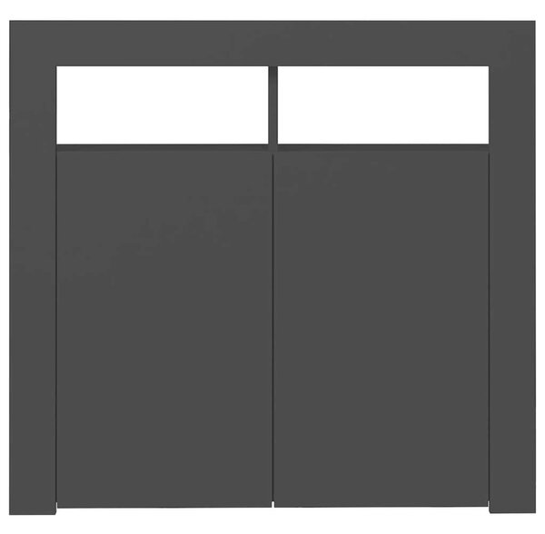 Fekete tálalószekrény led-világítással 80 x 35 x 75 cm