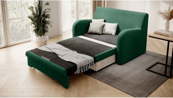 Zöld bársony kinyitható kanapé 130 cm Ario – ELTAP