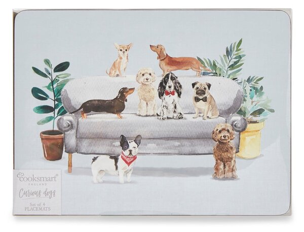Curious Dogs 4 db-os parafa tányéralátét szett, 21,5x29 cm - Cooksmart ®