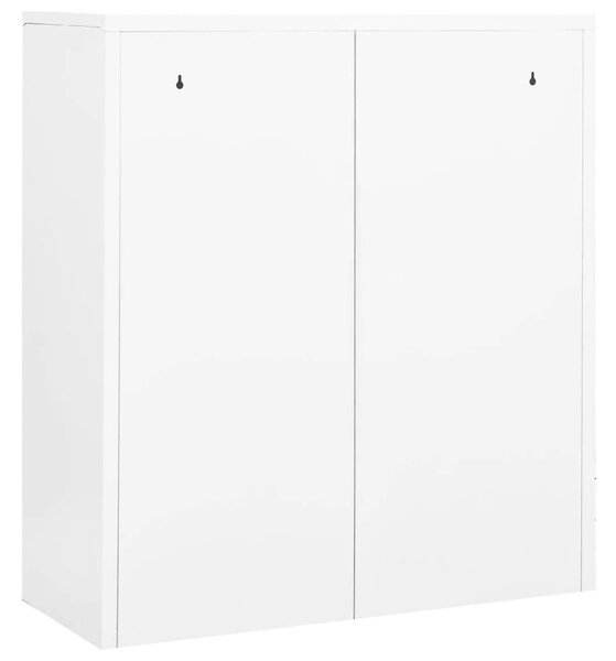 OfficeWorld Acél Irodai Szekrény - Fehér - 90x40x102 cm