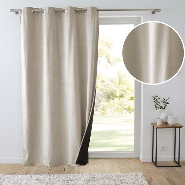 Bézs bársony termo függöny 140x260 cm Polarchic – douceur d'intérieur