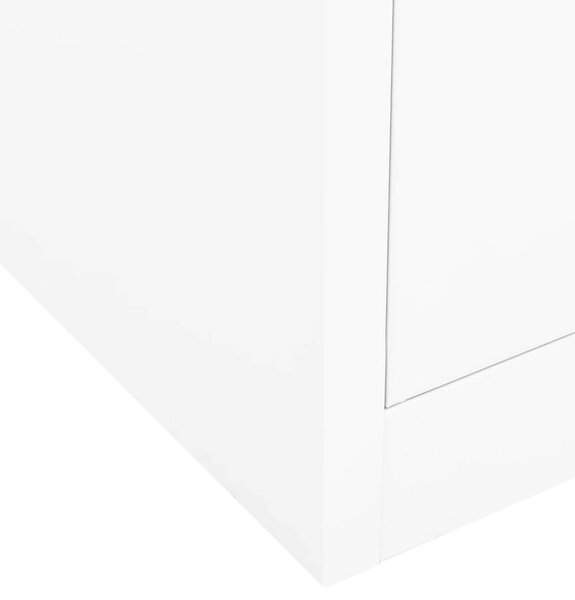 OfficeWorld Acél Irodai Szekrény - Fehér - 90x40x102 cm