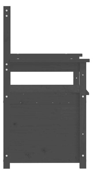 Fekete tömör fenyőfa pad 112,5 x 51,5 x 96,5 cm
