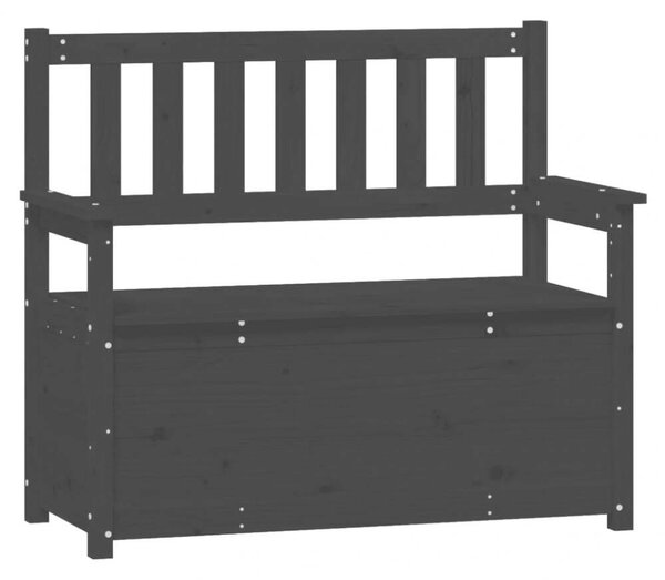 Fekete tömör fenyőfa pad 112,5 x 51,5 x 96,5 cm