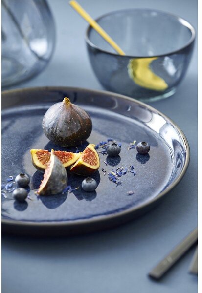 Fekete-kék kőedény tányér ø 27 cm Gastro Dark Blue/Black – Bitz