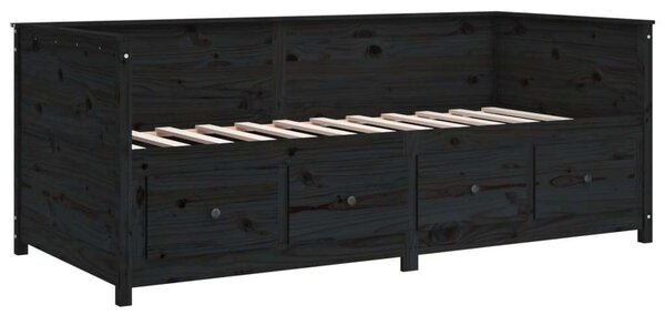 VidaXL Fekete Fenyőfa Kanapéágy - 75x190 cm