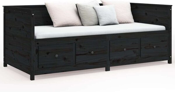 VidaXL Fekete Fenyőfa Kanapéágy - 75x190 cm