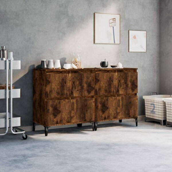 VIDAXL - Fa Tálalószekrény - Füstös Tölgy - 60x35x70 cm (2 db)
