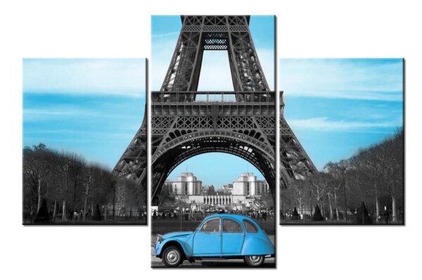 Eiffel torony és a kék autó kép (90x60 cm)