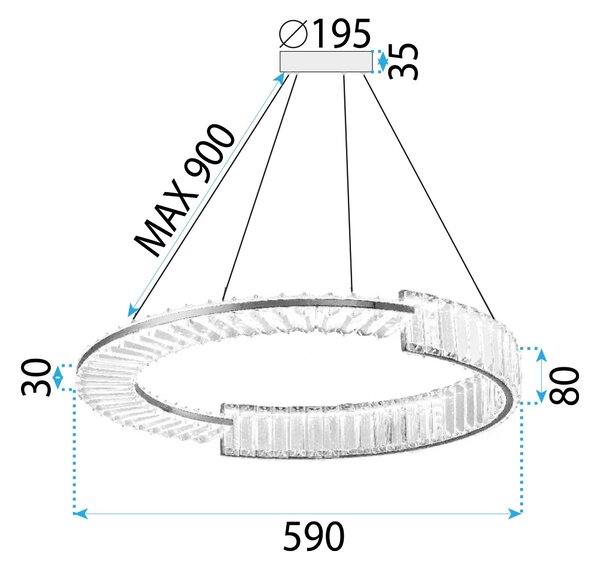 LED lámpa APP1529-CP60 CHROME