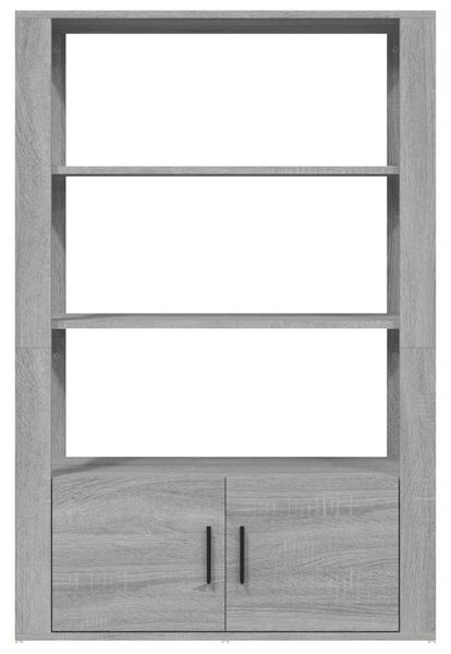 Szürke sonoma színű szerelt fa tálalószekrény 80x30x119,5 cm