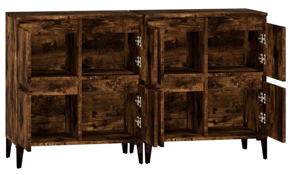 VIDAXL - Fa Tálalószekrény - Füstös Tölgy - 60x35x70 cm (2 db)