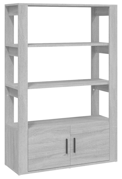 Szürke sonoma színű szerelt fa tálalószekrény 80x30x119,5 cm