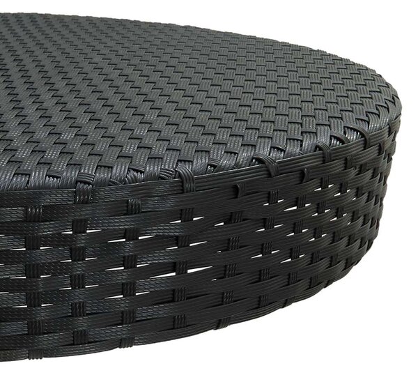 Polyrattan Kerti Bárszett - 5 részes - Fekete