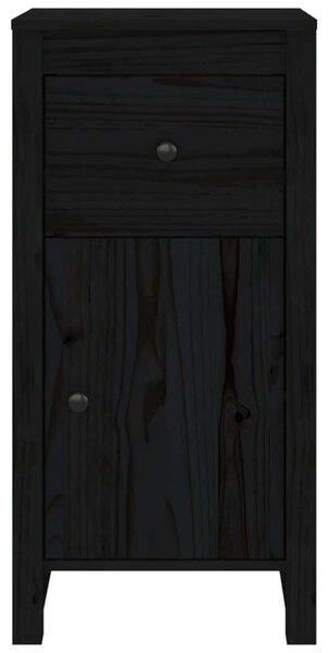 VIDAXL - Fekete Tömör Fenyőfa Tálalószekrény - 2 db - 40x35x80 cm