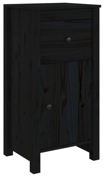 VIDAXL - Fekete Tömör Fenyőfa Tálalószekrény - 2 db - 40x35x80 cm