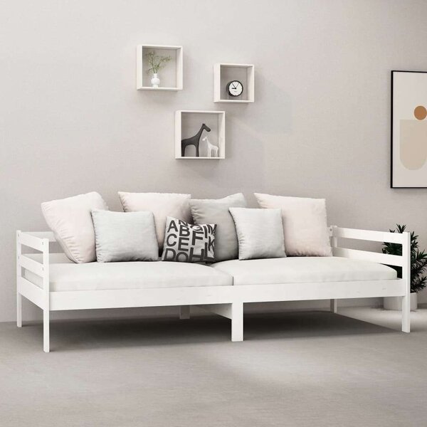 VidaXL Kanapéágy - Fenyőfa - Fehér - 90x200 cm