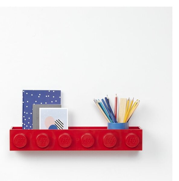 Sleek gyerek piros kisméretű fali polc - LEGO®