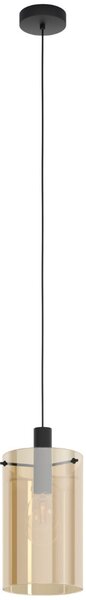 Függesztett lámpa, fekete-borostyán színű (Polverara)