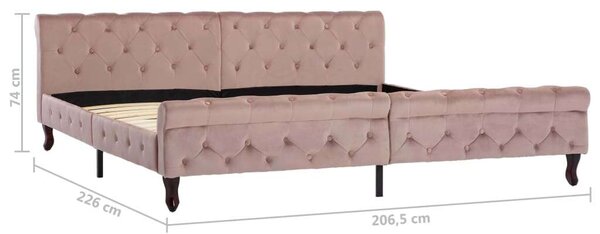 Elegáns Bársony Ágykeret - Rózsaszín - 200x200 cm