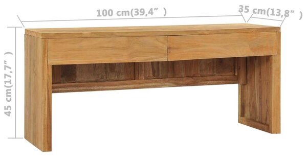 Teakfa TV-Szekrény - 2 Fiókkal - 100x35x45 cm