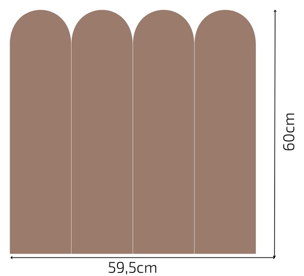 PIPPER. Textil öntapadó tapéta - Boltív - Barna színű Méret: 60cm, Szín: Sápadt