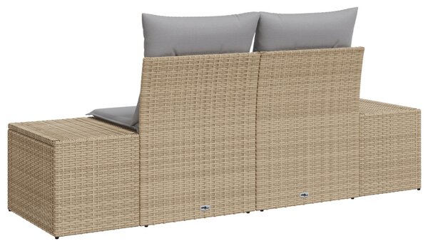 Kerti kanapé párnával Bézs 184 x 62 x 69 cm polirattan