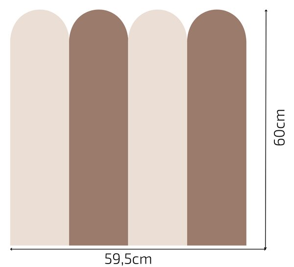 PIPPER. Textil öntapadó tapéta - Boltív - Barna színű Méret: 60cm, Szín: Sápadt